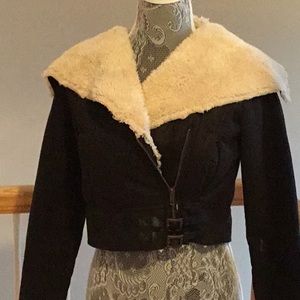 Black bucket crop jacket